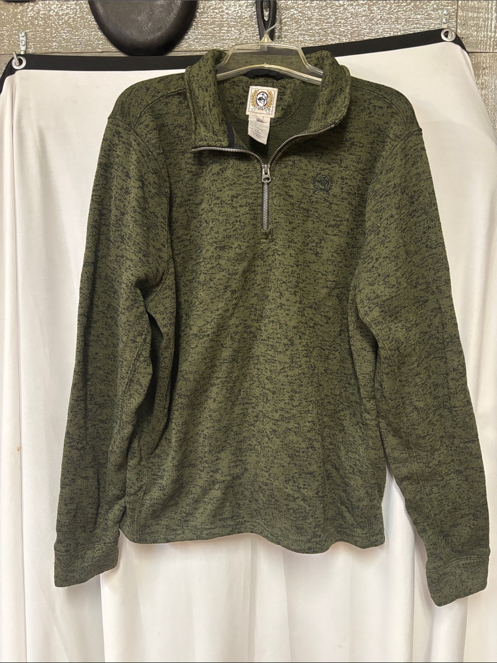 Cinch Olive Green Quarter-Zip Pullover Sweater